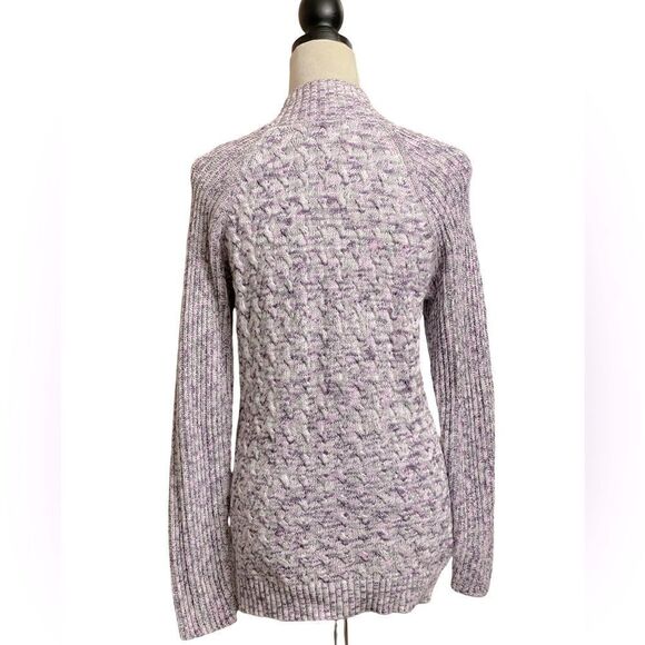 Croft & Barrow Purple & Multicolored Mock Neck Pullover Knit Sweater (Size: M) - Picture 3 of 11